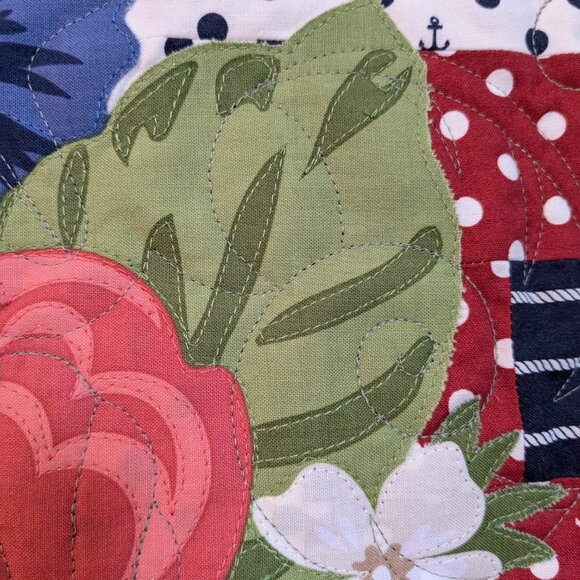 NEW! Handmade "Admiral Harry" by Riley Blake Cotton Nautical Quilt 68" x 80" - Picture 7 of 9